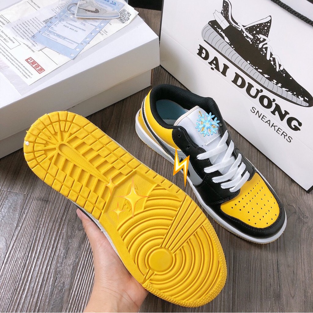 jordan đen vàng thấp cổ [TẶNG MÓC KHÓA - FULL BOX] giày jd đen vàng thấp cổ giày thể thao jordan đen vàng thấp cổ nam nữ | BigBuy360 - bigbuy360.vn