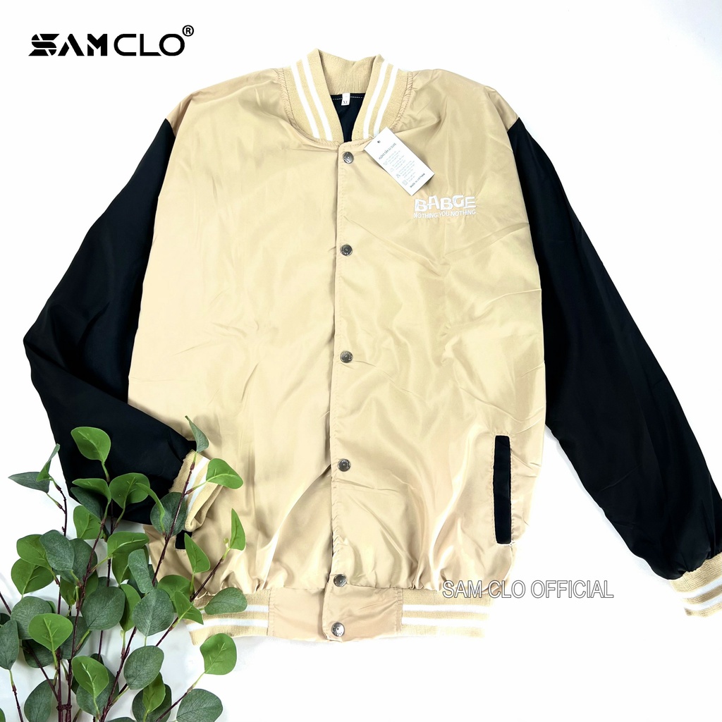 Áo khoác dù bomber 2 lớp nam nữ SAM CLO phong cách bóng chày form rộng unisex mặc cặp - couple BTS IV