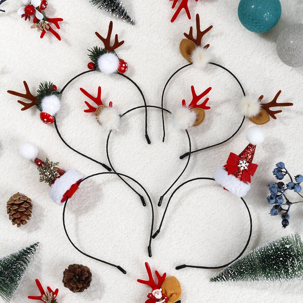 Băng Đô Cài Tóc Hình Sừng Tuần Lộc / Ông Già Noel / Tuần Lộc Giáng Sinh Cho Người Lớn Và Trẻ Em