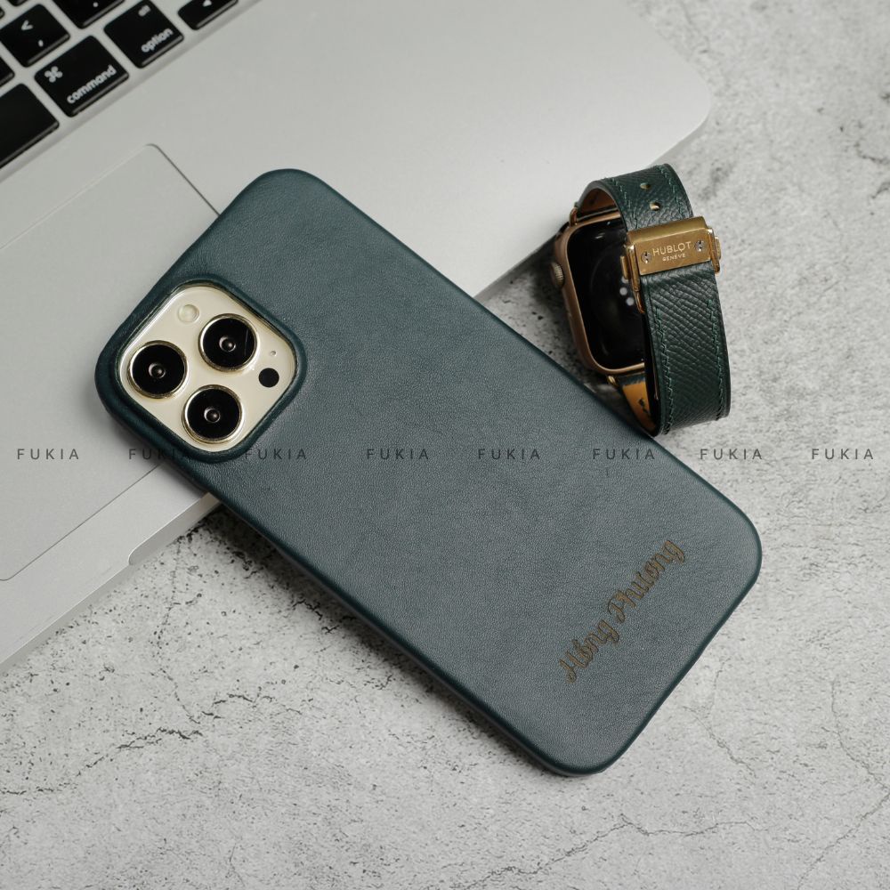 Dây da thủ công Epsom Xanh Rêu dành cho Apple Watch, đồng hồ thông minh, đồng hồ cơ DDTC134