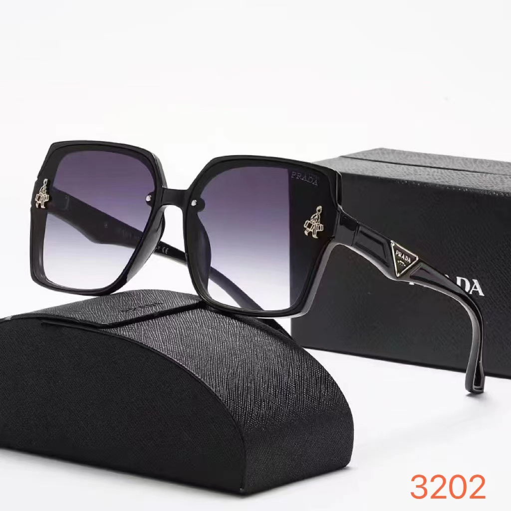 PRADA Kính Mát Phân Cực Chống Tia uv400 Phân Cực Mặt Vuông Phong Cách Cổ Điển Sang Trọng Thời Trang Cho Nam Và Nữ