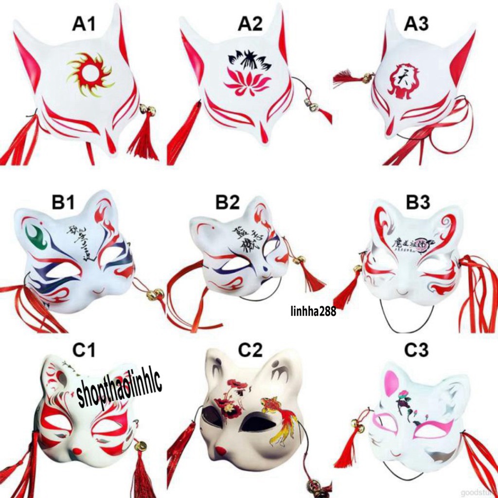 (Mask fox_cosplay) Mặt nạ mèo vẽ Mặt Nạ Cáo