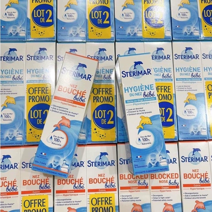 Xịt Mũi Cá Heo Dạng Phun Sương Sterimar Baby Pháp Cho Bé