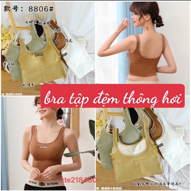 ÁO BRA TẬP GYM YOGA NÂNG NGỰC  ĐỆM THÔNG HƠI CAO CẤP 806