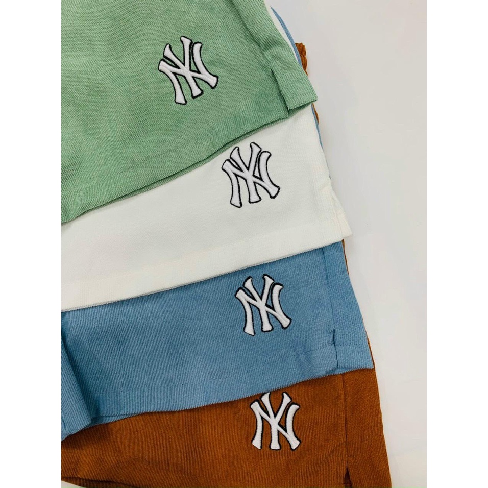 Quần Short Unisex Chất Nhung Gân Màu Trằng/Nâu/Xanh Thêu Logo Dn.Storevnxk