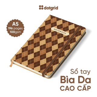 Sổ tay bujo Topic Grid A5 handmade giấy 100GSM (Chấm/Caro/Kẻ ngang/Trơn)