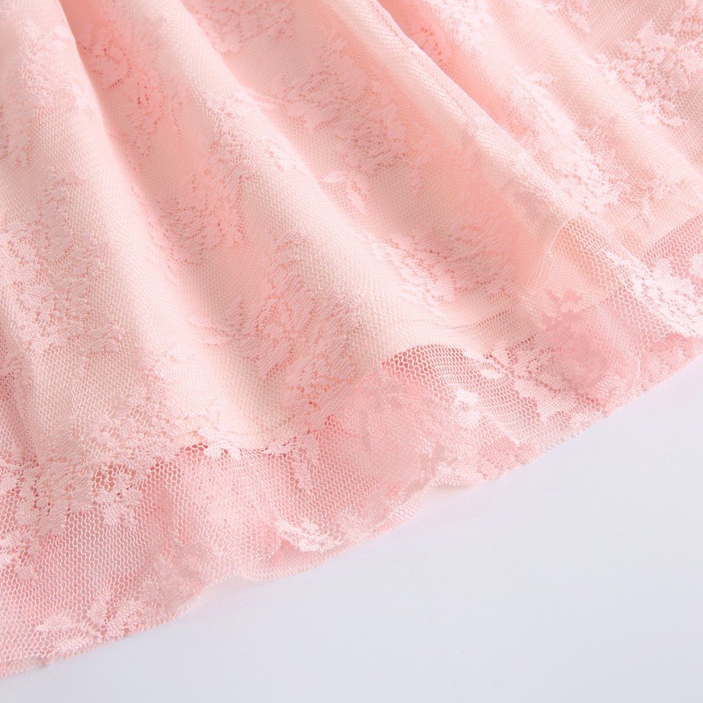 Đầm Sanlutoz Xòe Tay Ngắn Màu Hồng Ngọt Ngào Cho Bé Gái