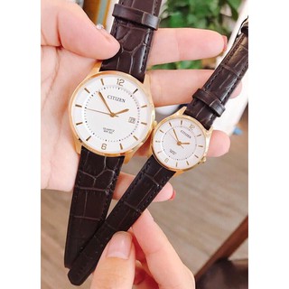 Đồng Hồ Cặp Nam Nữ Citizen BD0043-08B và ER0203-00B Chính Hãng Dây Da Cao Cấp