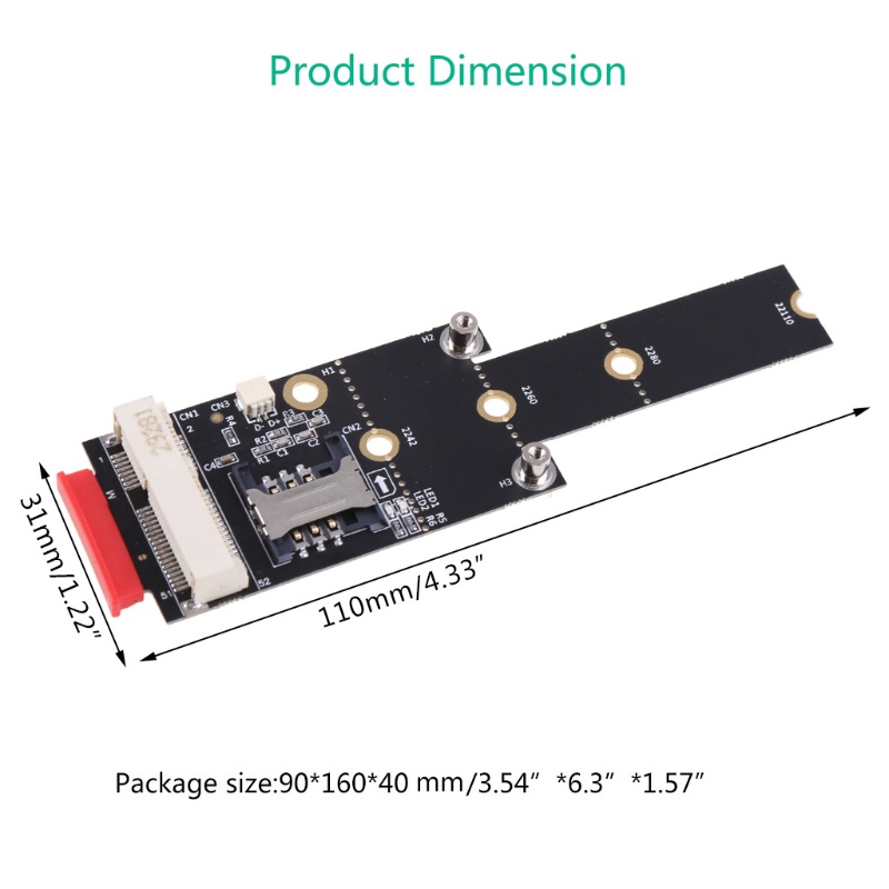 Bộ Chuyển Đổi M.2 2242 2280 22110 Ngff Mini Pci-E M Sang Thẻ Sim Cho Wifi / Wwan / Lte Module 3g / 4g