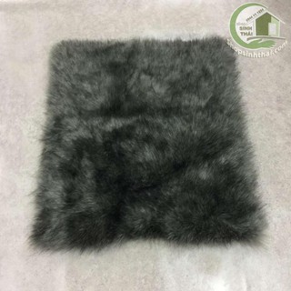 Thảm lông xù màu xám đen - thảm trang trí chụp hình ảnh sản phẩm