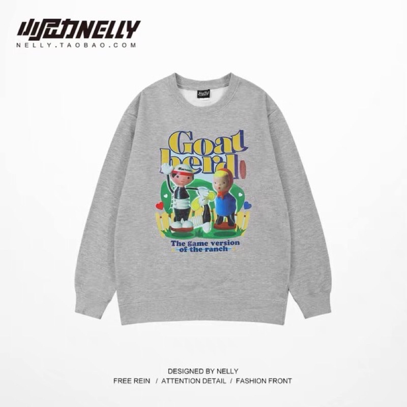 Áo sweater nelly heybig nỉ lót lông sale (có sẵn) goal berd