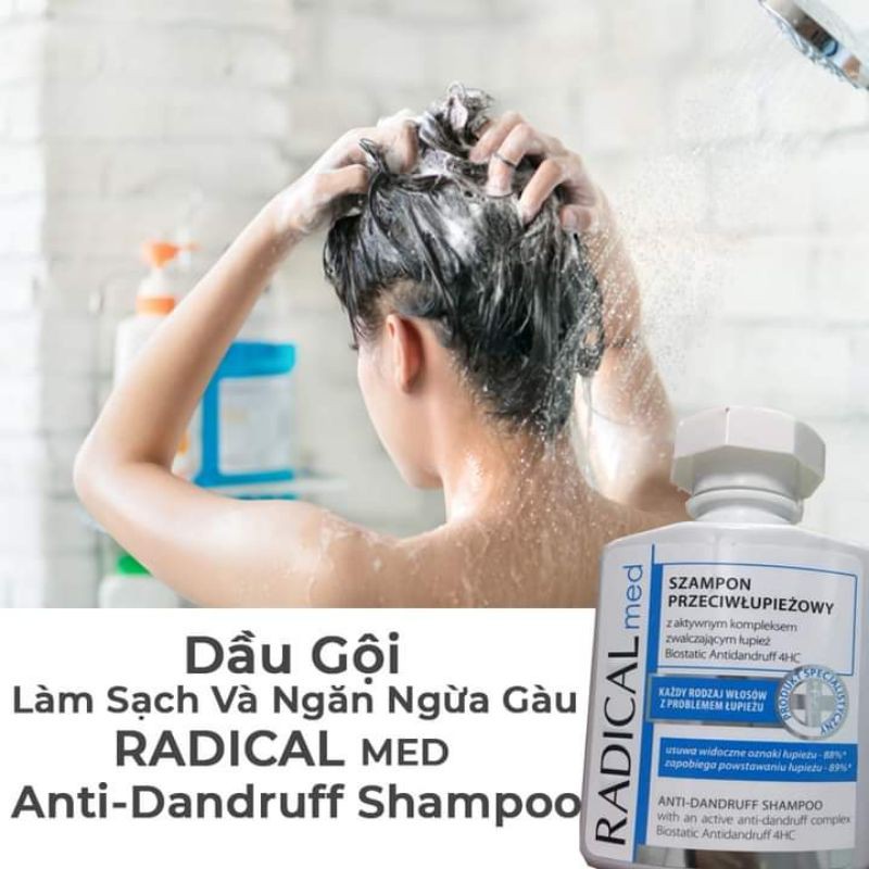 Dầu Gội Ngăn Ngừa Gàu, Giảm Nấm Ngứa Radical Med Xanh