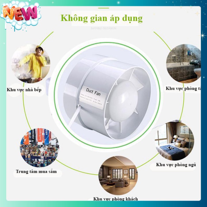 🇳 🇪 🇼®️ Quạt hút gió, hút mùi siêu trầm (ABS CE, RoHS)