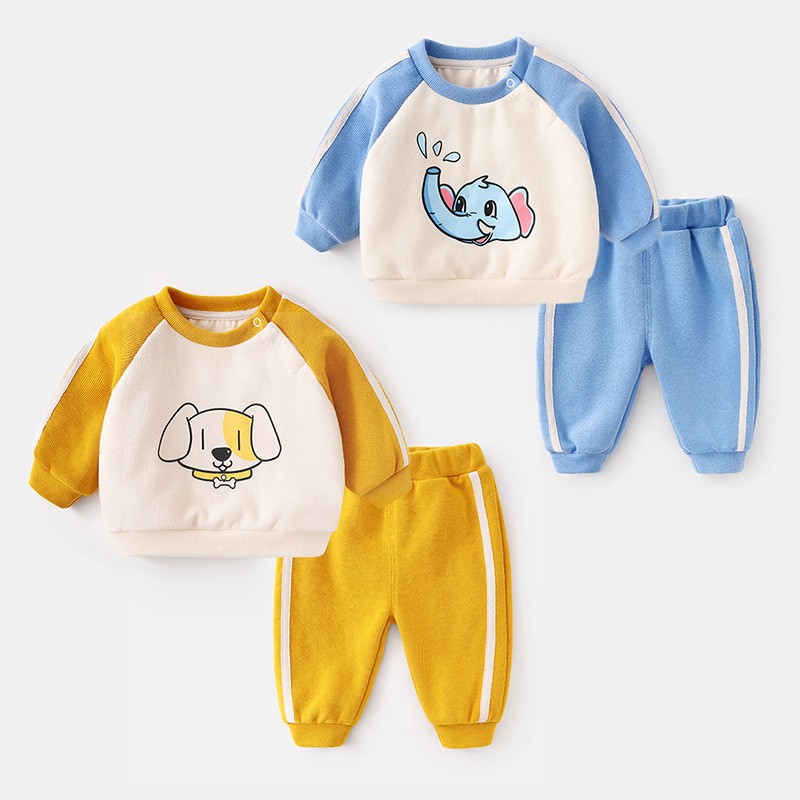 Bộ nỉ cho bé Mario Store bộ da cá họa tiết hình thú chất cotton hàng xuất khẩu