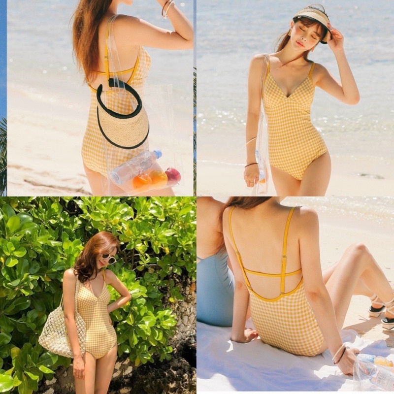 Bikini 1 mảnh caro basic style Hàn quốc siêu hot