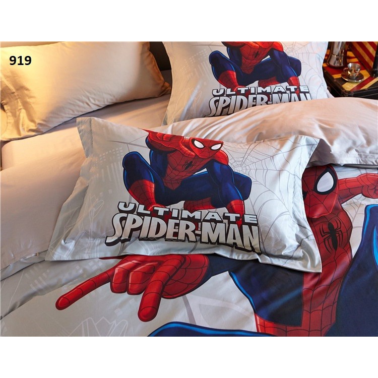 GC0122 - Bộ chăn ga gối giường 120*200cm hình người nhện hàng nhập