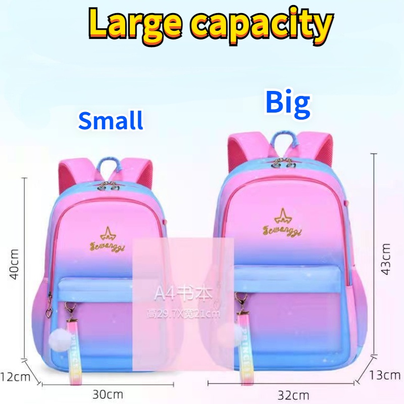 Balo Đi Học Chống Thấm Nước Chống Mòn Thiết Kế Phong Cách Công Chúa Dành Cho Bé Gái