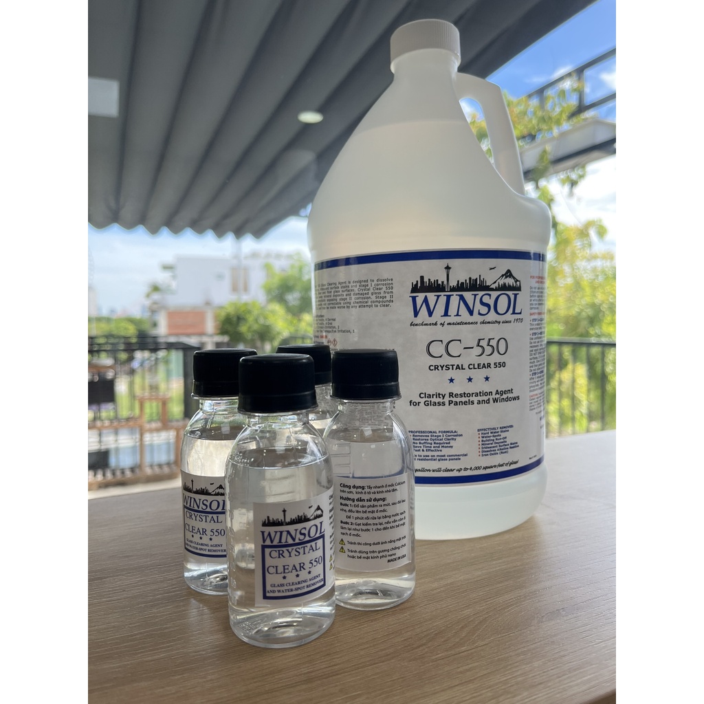 Crystal Clear 550 (lọ 100ml) tẩy ố mốc kính CC550