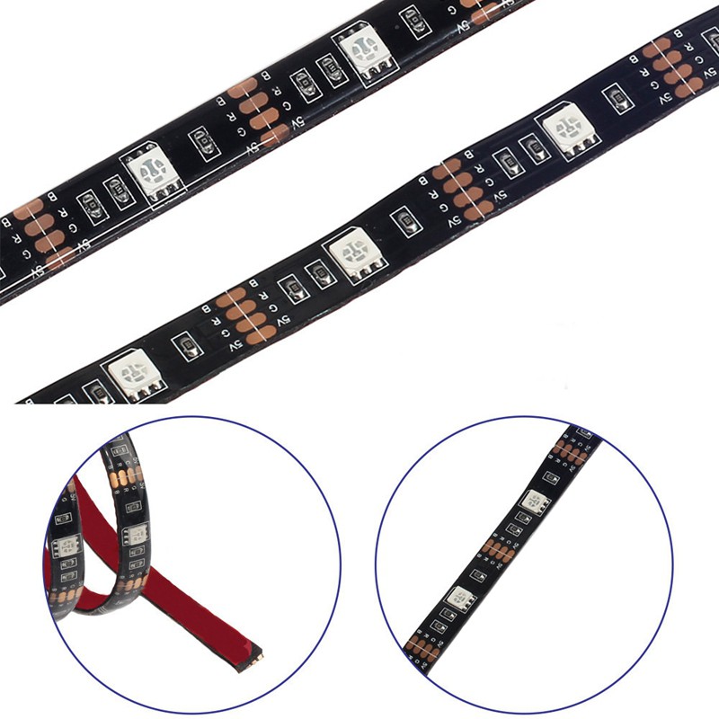 Dây Đèn Led 5v Usb Rgb 5050 Chống Thấm Nước Kèm Điều Khiển Cho Máy Tính