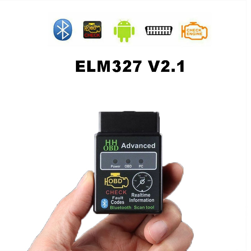 OBD2 HH OBD ELM327 V2.1 Bluetooth OBD2 OBDII CAN BUS Check Engine Car Auto Diagnostic Scanner Tool Interface Adapter for Android