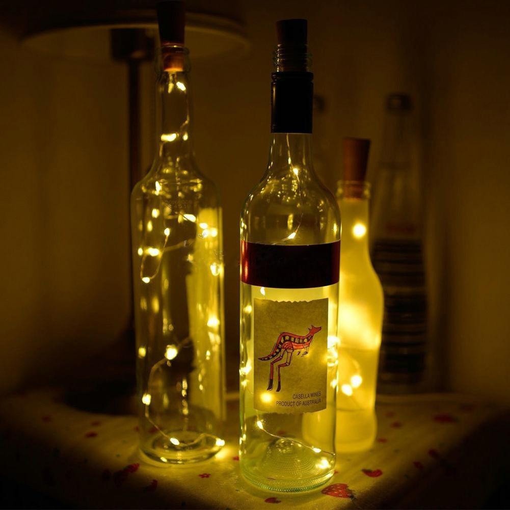 Đèn LED trang trí chai rượu thủy tinh
