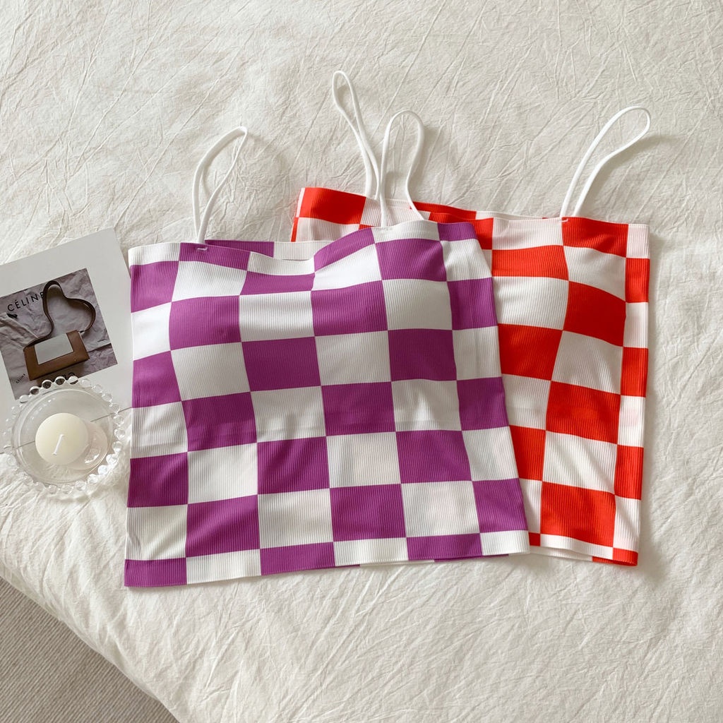 Áo Ống Họa Tiết Kẻ Sọc Không Gọng Thép Thời Trang Mùa Hè Dành Cho Nữ Sinh