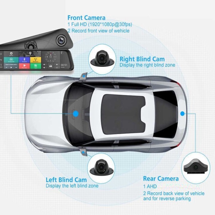 Sản Phẩm Camera hành trình 360 độ gắn gương ô tô, thương hiệu cao cấp Whexune - K960 ..
