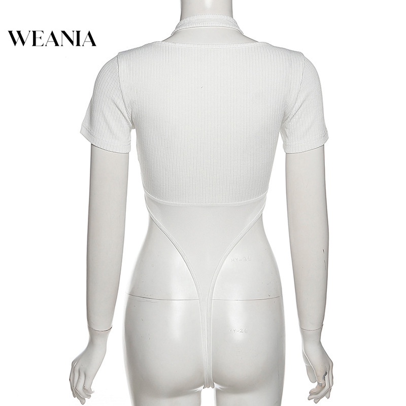 Jumpsuit Tay Ngắn Phối Lưới Thiết Kế Quyến Rũ Cho Nữ