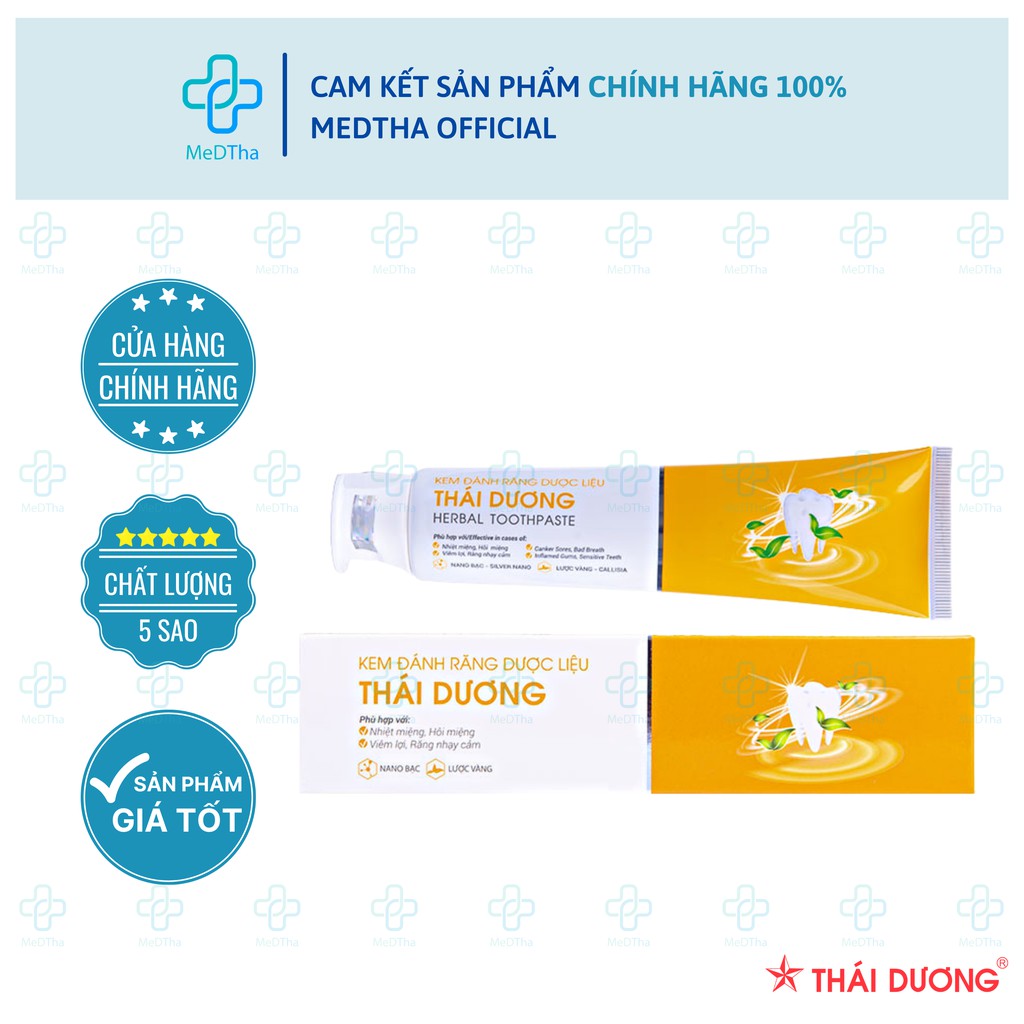 Kem Đánh Răng Dược Diệu Thái Dương - Trắng Răng, Thơm Miệng, Răng Nhạy Cảm (Tuýp 150g) [Chính Hãng]