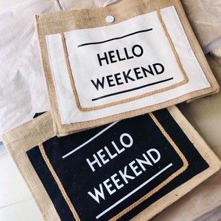 Túi cói hello weekend cao cấp dc