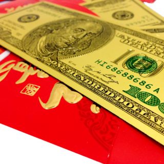[Combo Quà Tặng Lưu Niệm Phong Thủy] tờ đôla mạ vàng lưu niệm