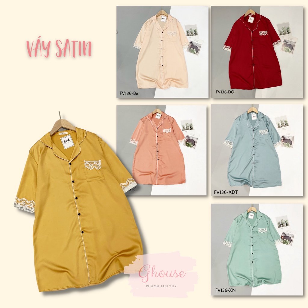 Váy Ngủ Pijama Lụa Tằm Váy Đầm Siêu Xinh Mềm Mịn, Độc Lạ Khó Tìm, Sang Chảnh Hàn Quốc