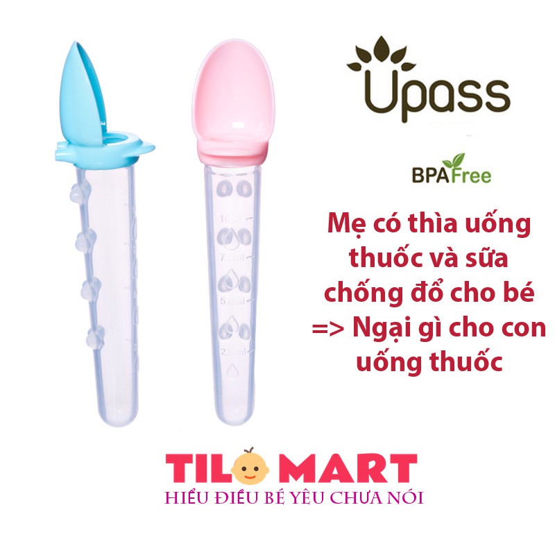 Thìa uống thuốc và bón sữa chống đổ cho bé UPASS