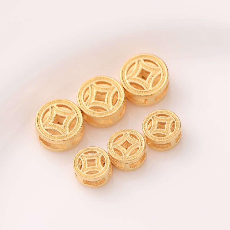 Dây Xỏ Hạt Làm Vòng Tay/Dây Chuyền Màu Sắc Hình Đồng Xu Mạ Vàng diy