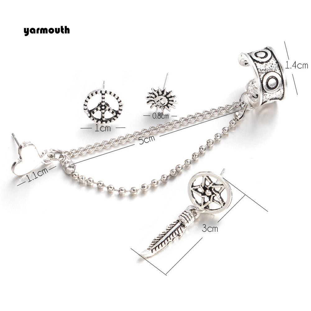 Set 4 Khuyên Vành Tai Kim Loại Thời Trang Nữ