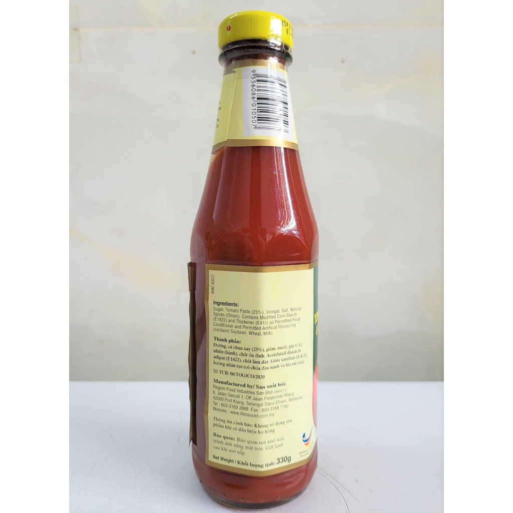 [Chai TT 330g] TƯƠNG CÀ CHUA [Malaysia] LIFE Tomato Ketchup (halal) (tgc-hk)