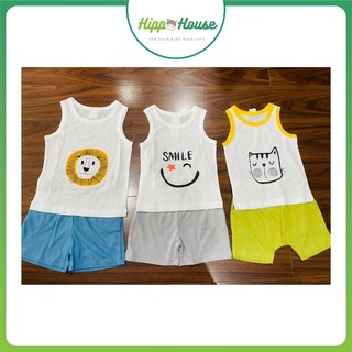 Bộ Ba Lỗ Xuất Hàn Bé Trai Bé Gái Size 12 đến 25kg Chất cotton giấy, cotton organic mềm mát Hippo House