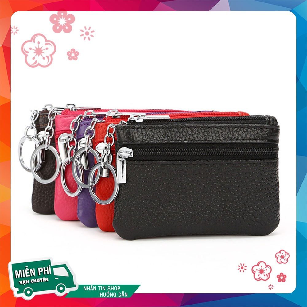 [11x7.5cm] Ví chìa khóa nữ Ví đi chợ mini da thật nhiều màu MD306 miniG shop