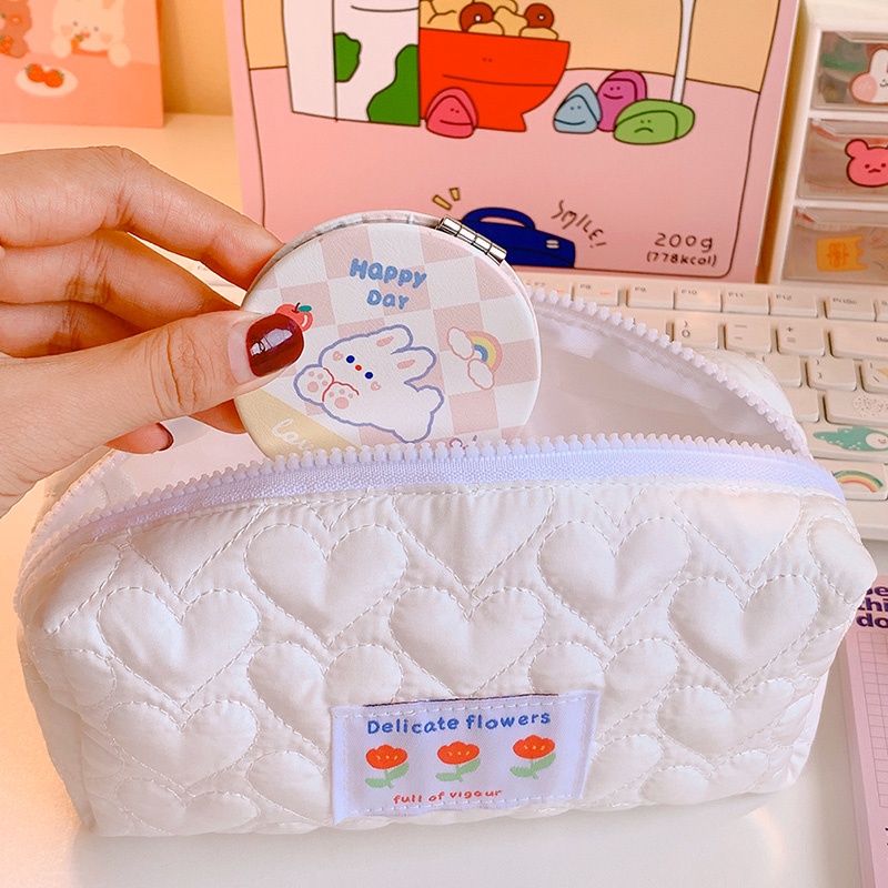 Gương trang điểm mini hai mặt hình tròn họa tiết hoạt hình dễ thương cho nữ