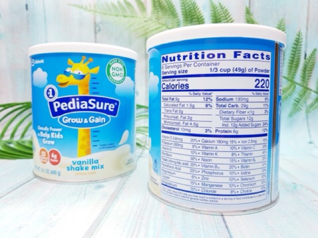 ‍‍🥛[HSD 10/2022] Sữa Bột PEDIASURE Grow land Gain Powder Shake Mix hương Vanilla của MỸ 400g/hộpHSD: 10/2020o