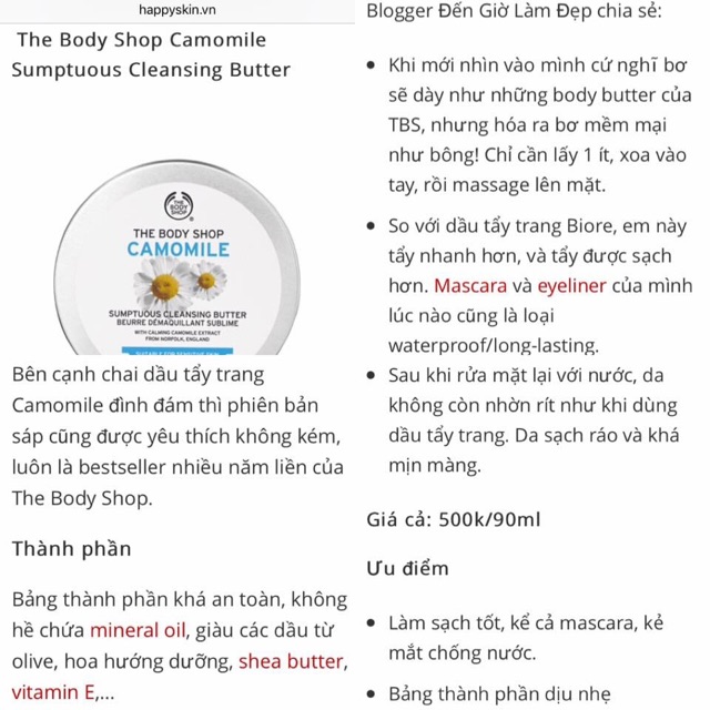 Tẩy trang The Body Shop Camomile Make-up Remover