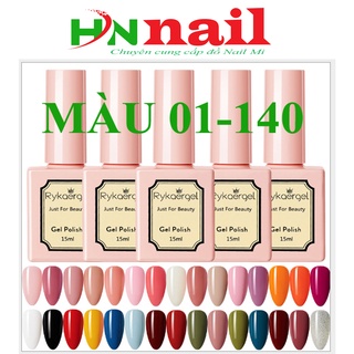 [Sơn hơ đèn + Top gel] Sơn móng tay gel Thạch Rykaergel chai15ml làm đẹp nail spa thời trang nữ shop sỉ HNnails