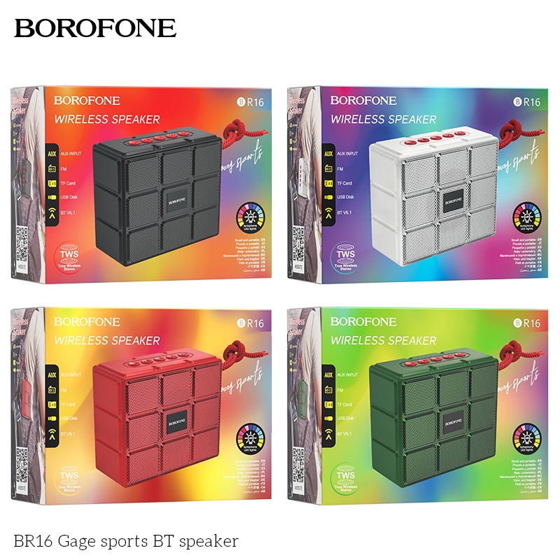 Loa Bluetooth BOROFONE BR16 nhỏ gọn, Bass mạnh mẽ, to rõ, hỗ trợ di động không dây v5.1 - Chính hãng