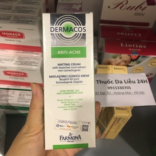 CHÍNH HÃNG Kem Bôi Kháng Khuẩn Mụn Trứng Cá DERMACOS FARMONA Dermacos Farmona Anti Ance Matting Cream 50ml