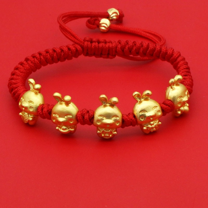 Flgo Vòng Tay May Mắn Thắt Nút Mặt Hình Thỏ Có Thể Điều Chỉnh Cho Nam Và Nữ