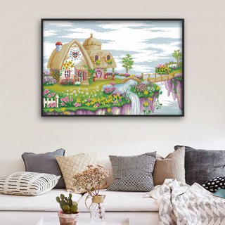 Tranh thêu chữ thập Vùng đất mơ ước Dream land place F149 (tranh chưa thêu)
