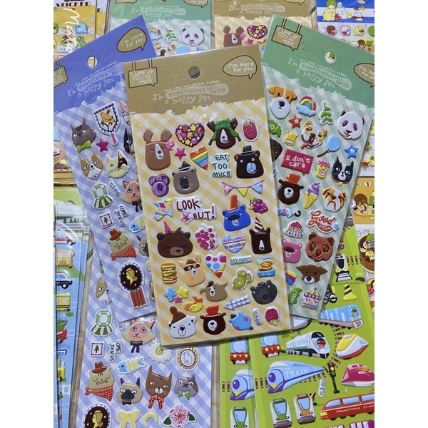 Sticker hình nổi dán hình xinh xinh, dán tủ, dán tập vở, dán bình nước, chống nước tuyệt đối