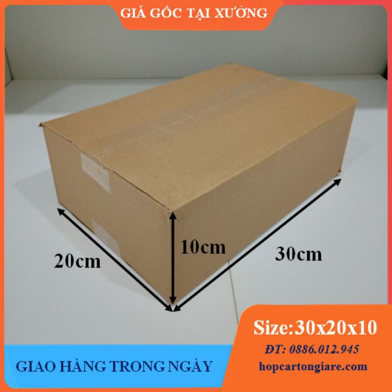 30x20x10 Hộp carton đóng hàng 3 lớp giá tại xưởng, mua buôn liên hệ