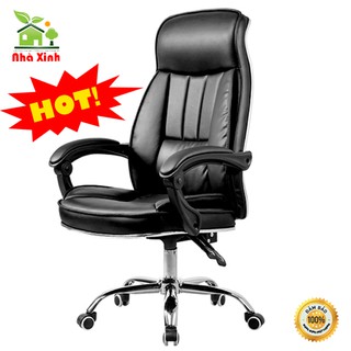 Ghế Xoay 360 độ - Ghế Giám Đốc. Da xịn chắc chắn bảo hàng 3 năm có gác chân KT : 120 x 60 x 50 ( Màu Cam, Màu Đen )