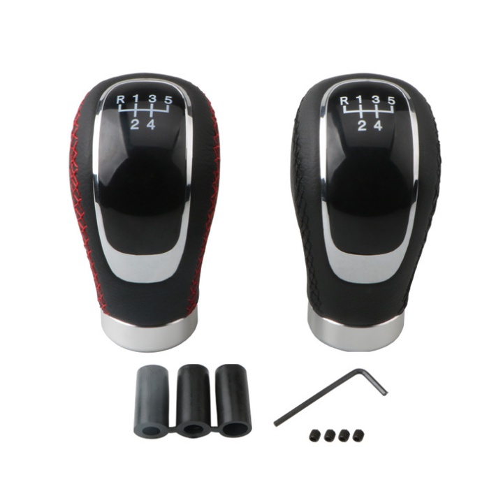 Tay nắm cần số ô tô sàn đa năng lắp cho các loại xe ô tô, Universal Car Black Leather Gear Shift Knob